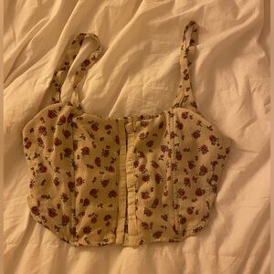 xs pacsun floral corset top